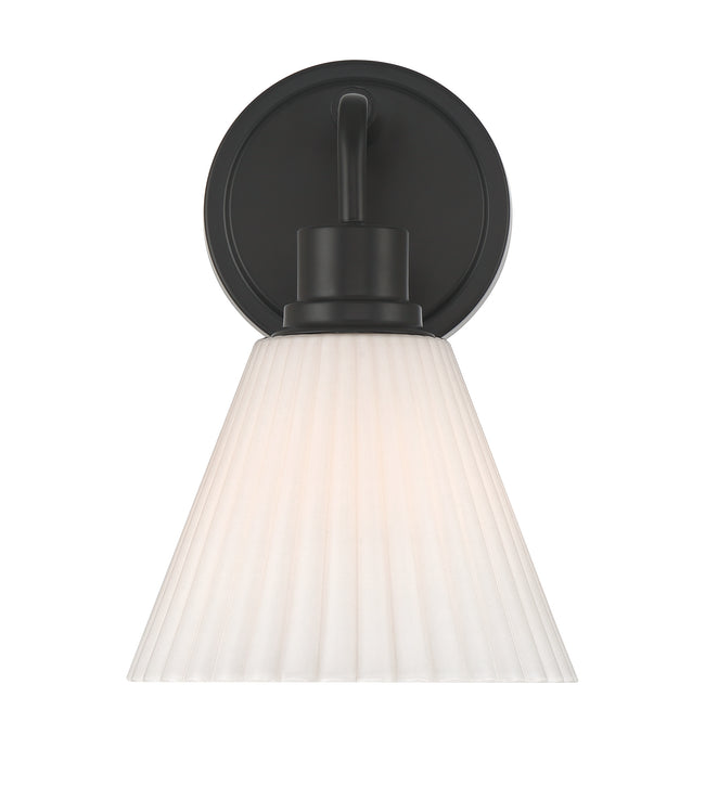 62301-FB - Pleated II 1 Light 10.38" High Wall Sconce - Flat Black
