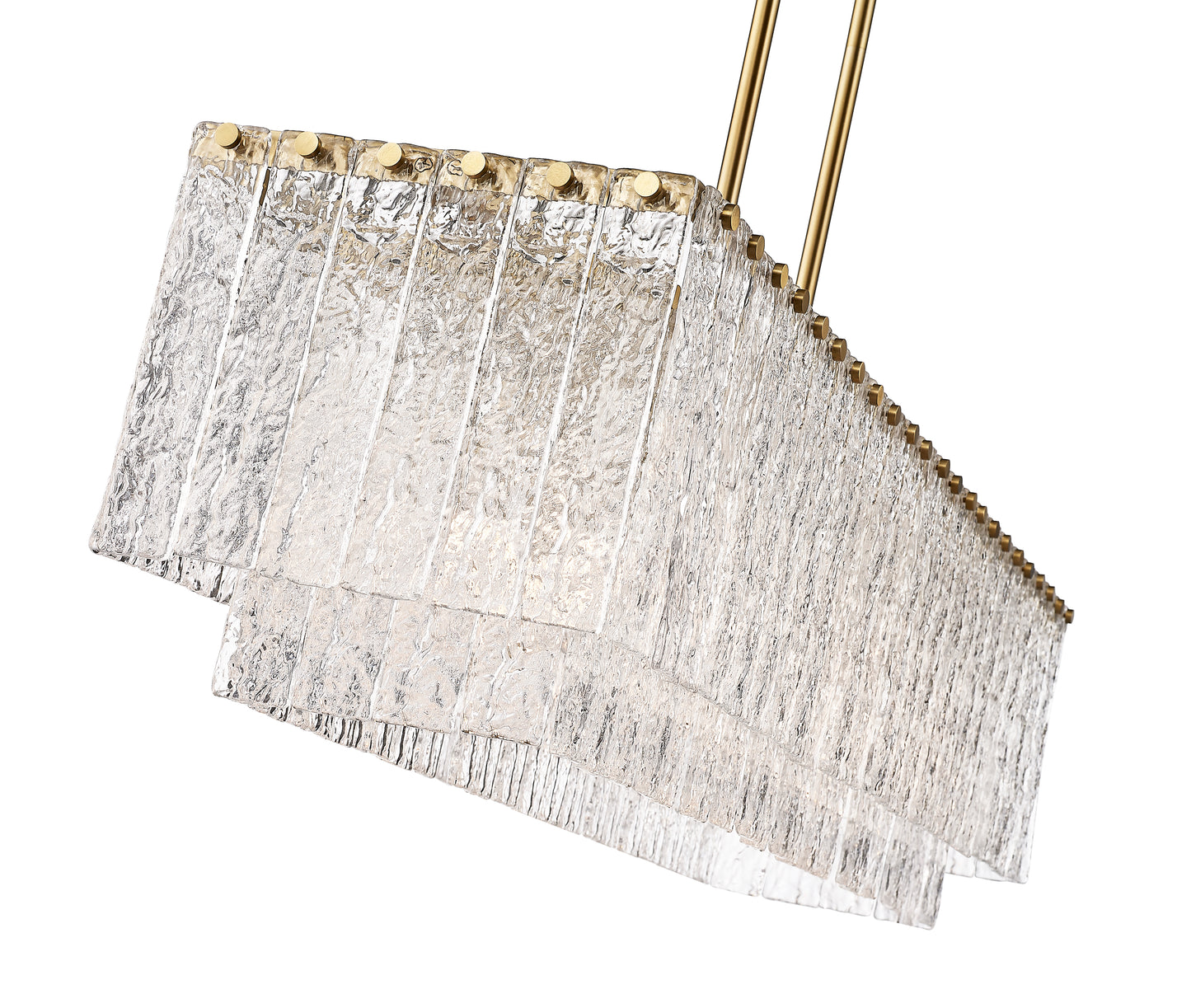 1943-42L-MGLD - Glacier 5 Light Linear 43" Chandelier - Modern Gold