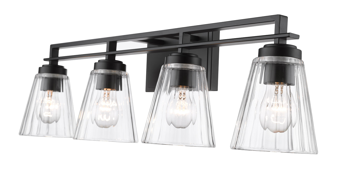 823-4V-MB - Lyna 4 Light 30" Vanity - Matte Black