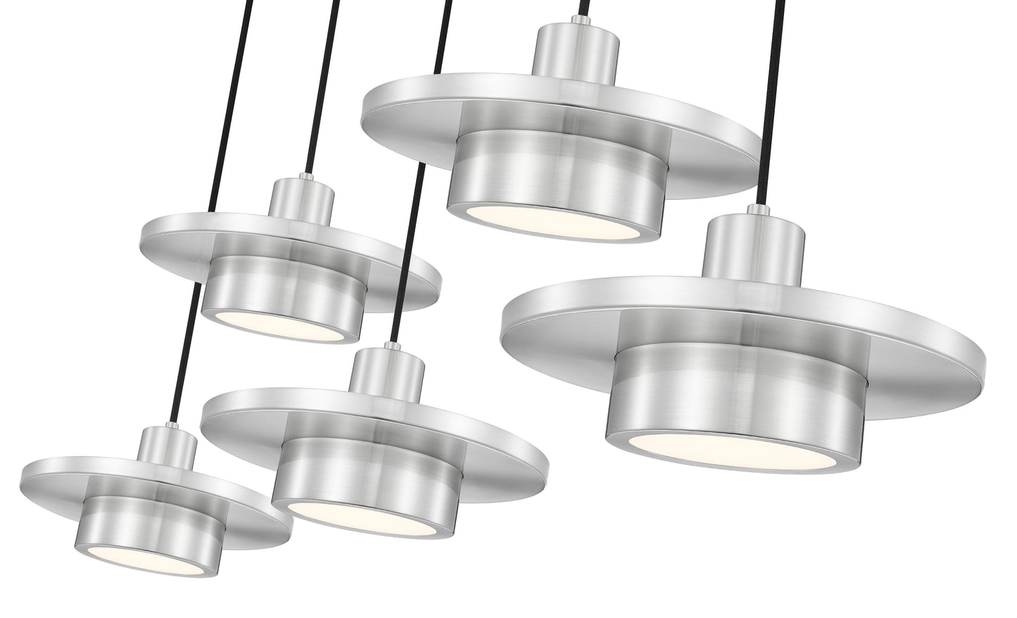 829P12-5L-BN-LED - Ludo 5 Light Linear 52" Chandelier - Brushed Nickel