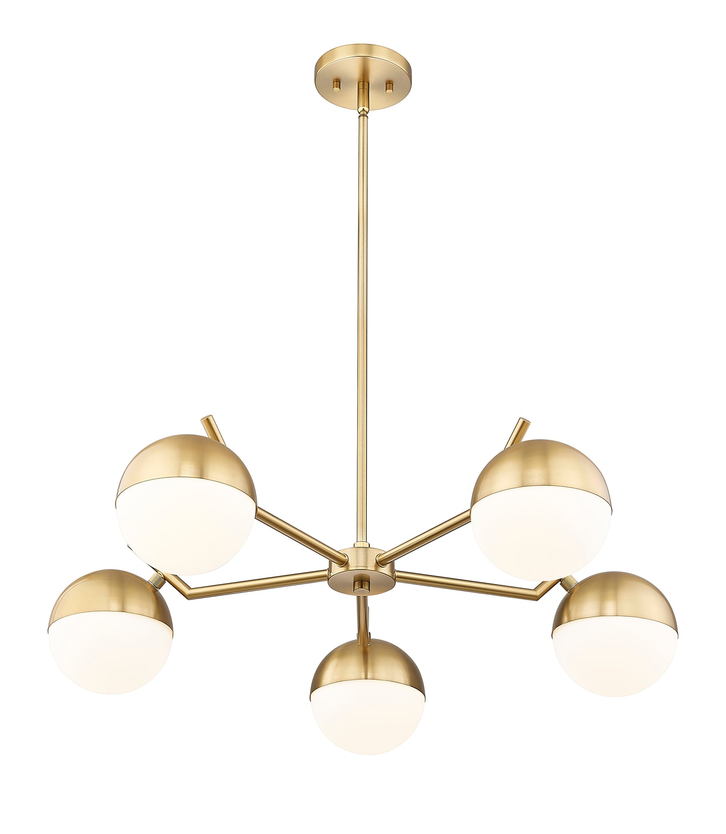 7517-5MGLD - Realm Sphere 5 Light 32" Chandelier - Modern Gold