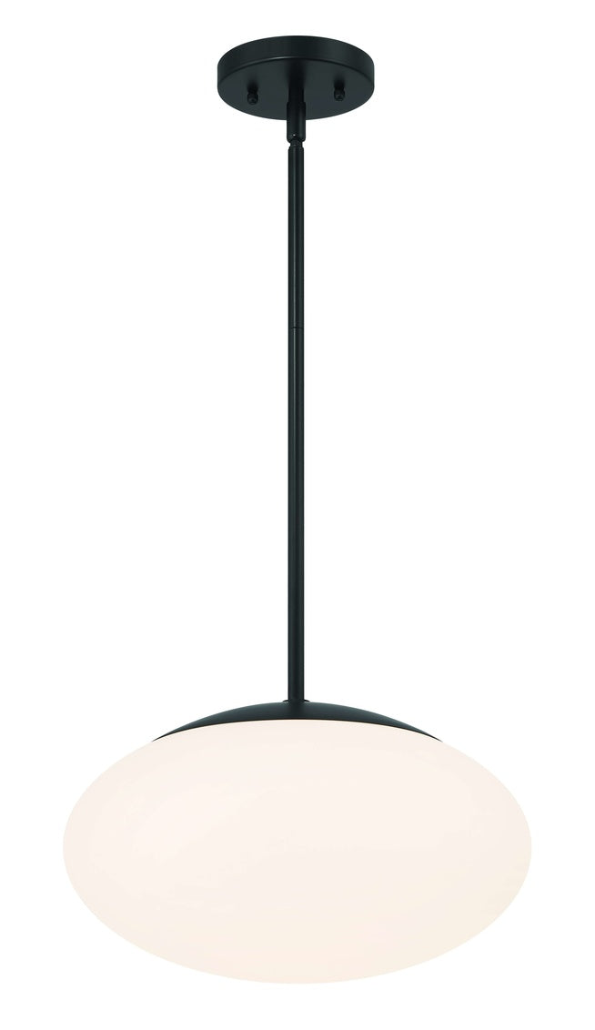 56894-FB-WG - Gaze 1 Light 14" Wide Pendant - Flat Black