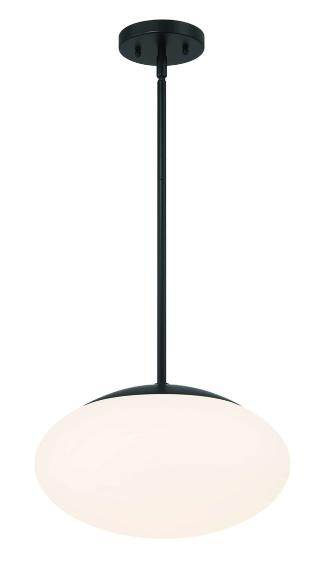 56894-FB-WG - Gaze 1 Light 14" Wide Pendant - Flat Black
