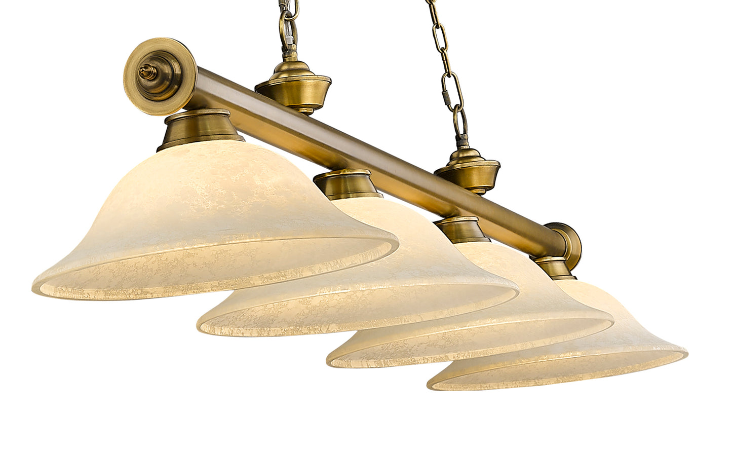 2306-4RB-GM16 - Cordon 4 Light 82" Billiard - Rubbed Brass