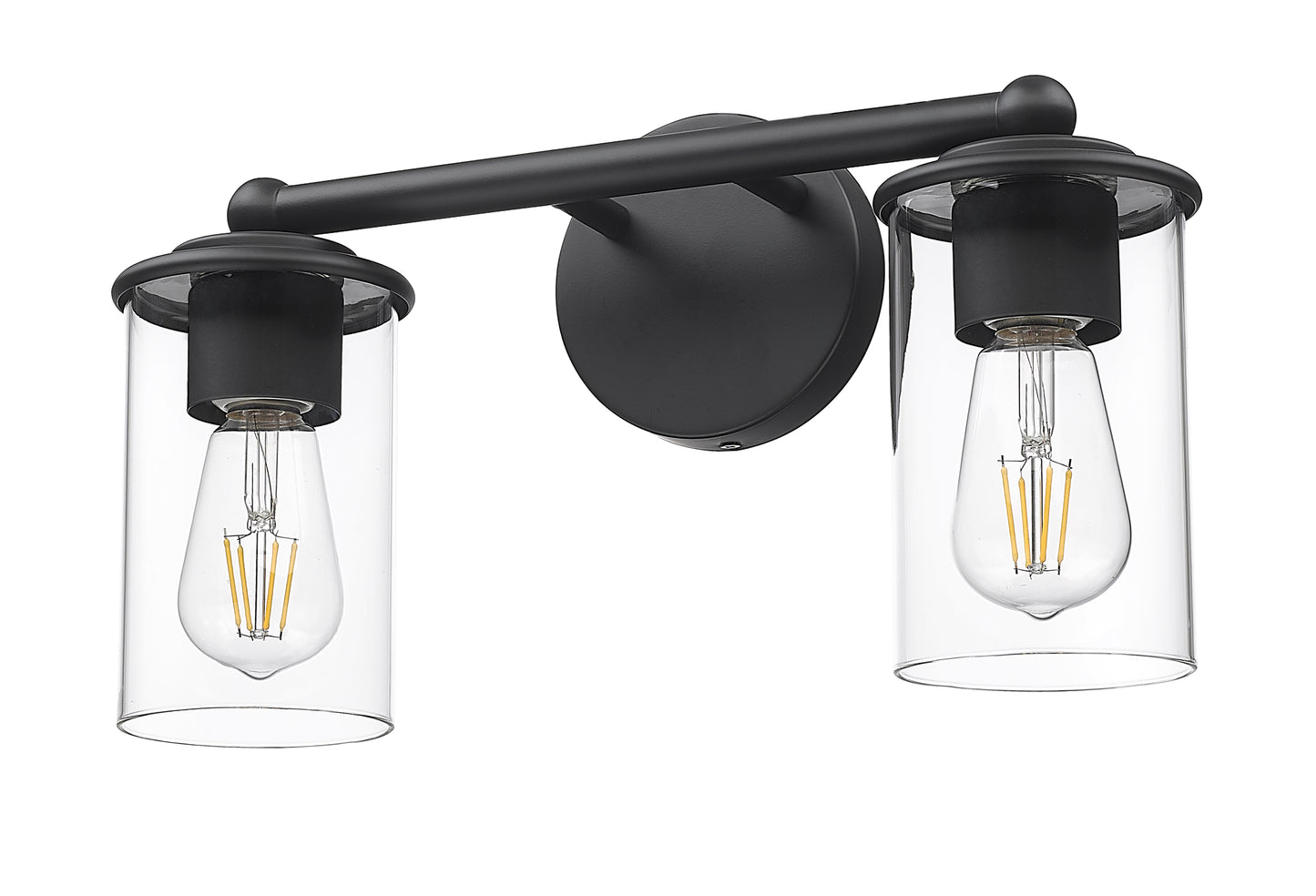 742-2V-MB - Thayer 2 Light 16" Vanity - Matte Black