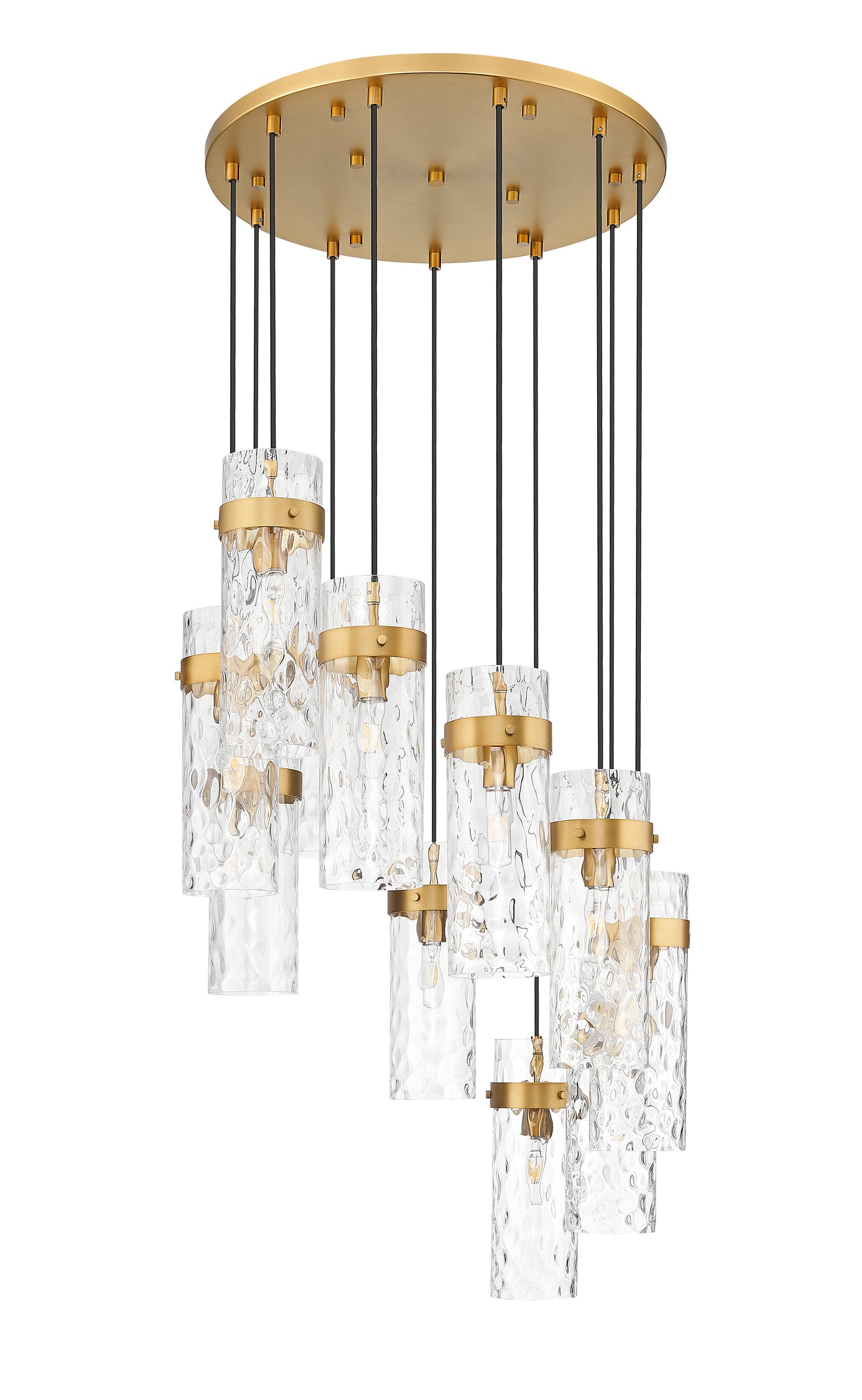 7002P5-11R-RB - Fontaine 11 Light 26" Chandelier - Rubbed Brass
