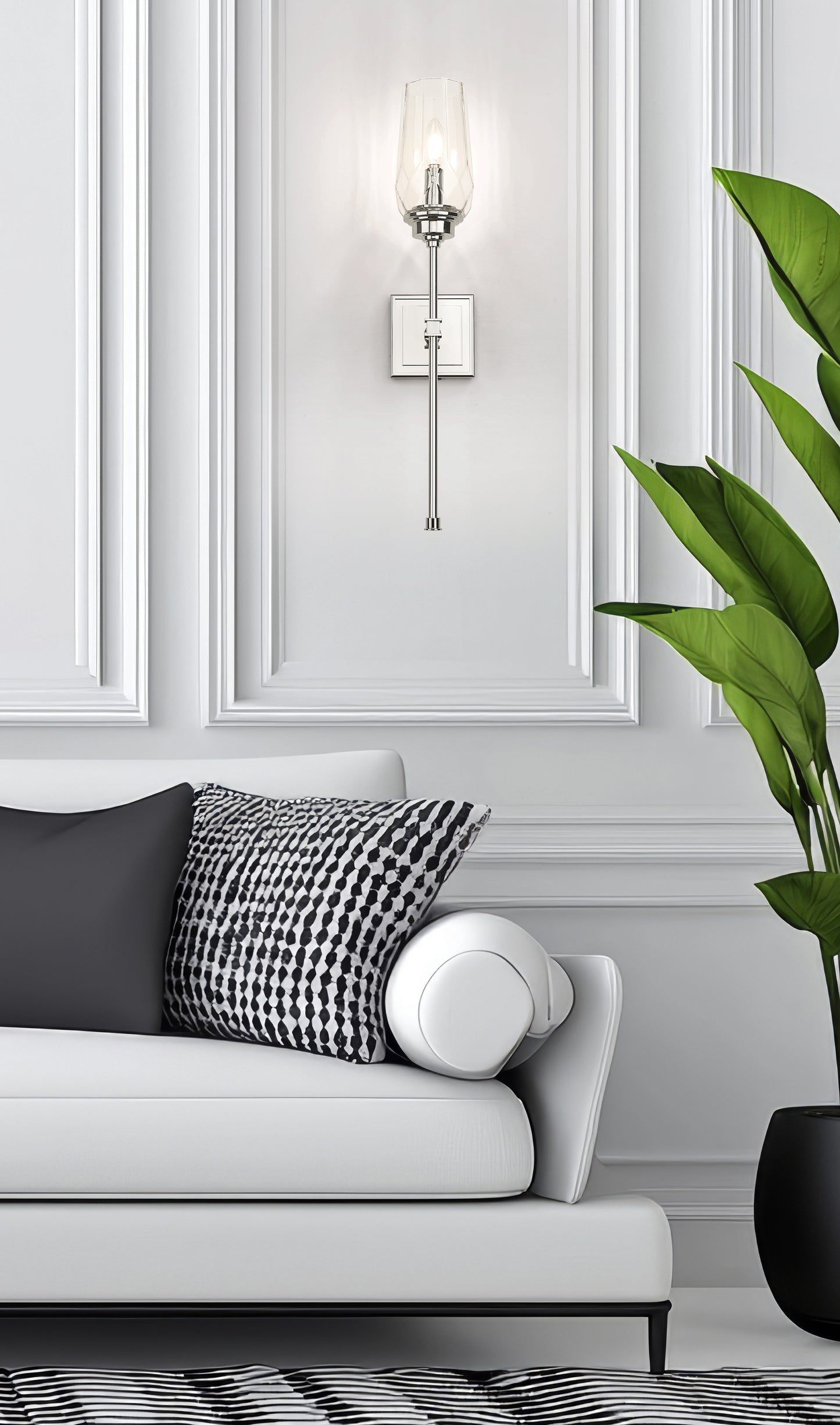 2015-1S-PN - Cosmo 1 Light Wall 25" Sconce - Polished Nickel