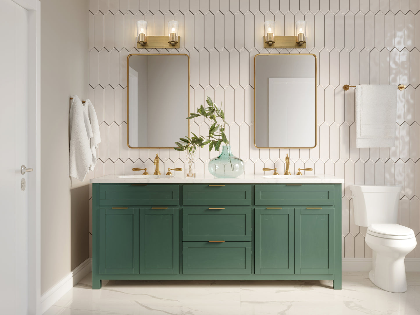826-2V-MGLD - Titus 2 Light 16" Vanity - Modern Gold