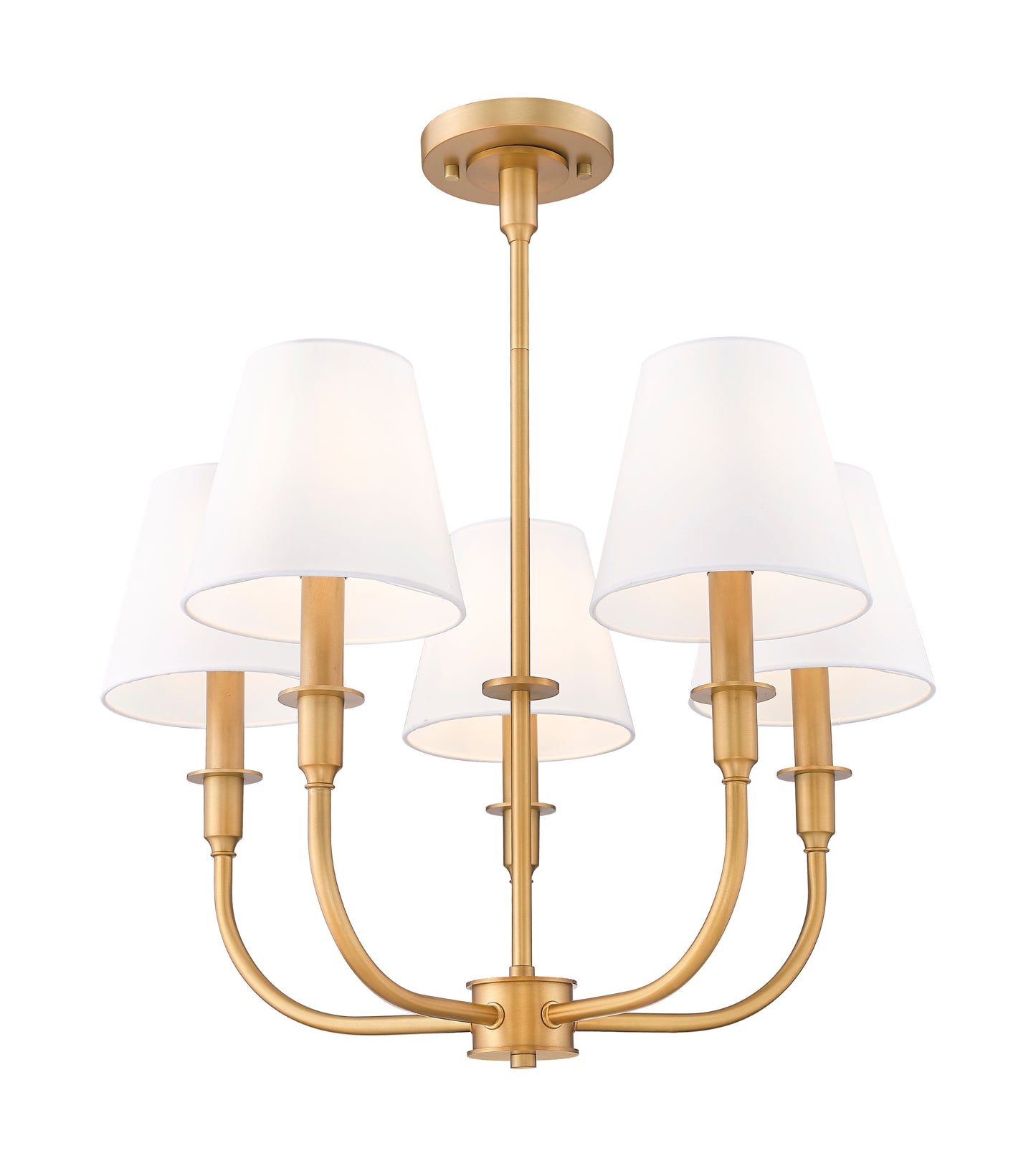 3049-18C-RB - Tova 5 Light 22" Chandelier - Rubbed Brass