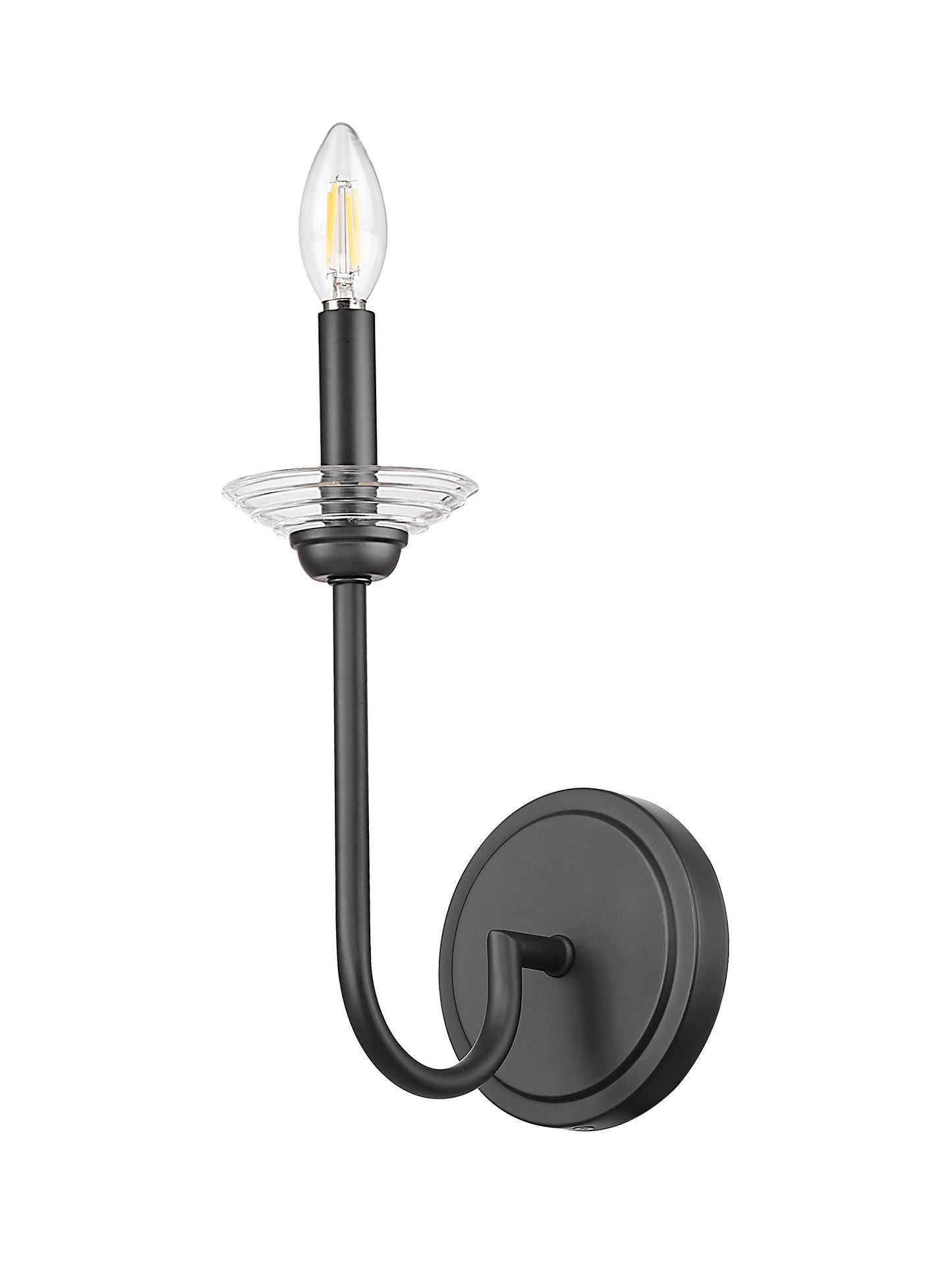 352-1S-MB - Allistair 1 Light Wall 12" Sconce - Matte Black