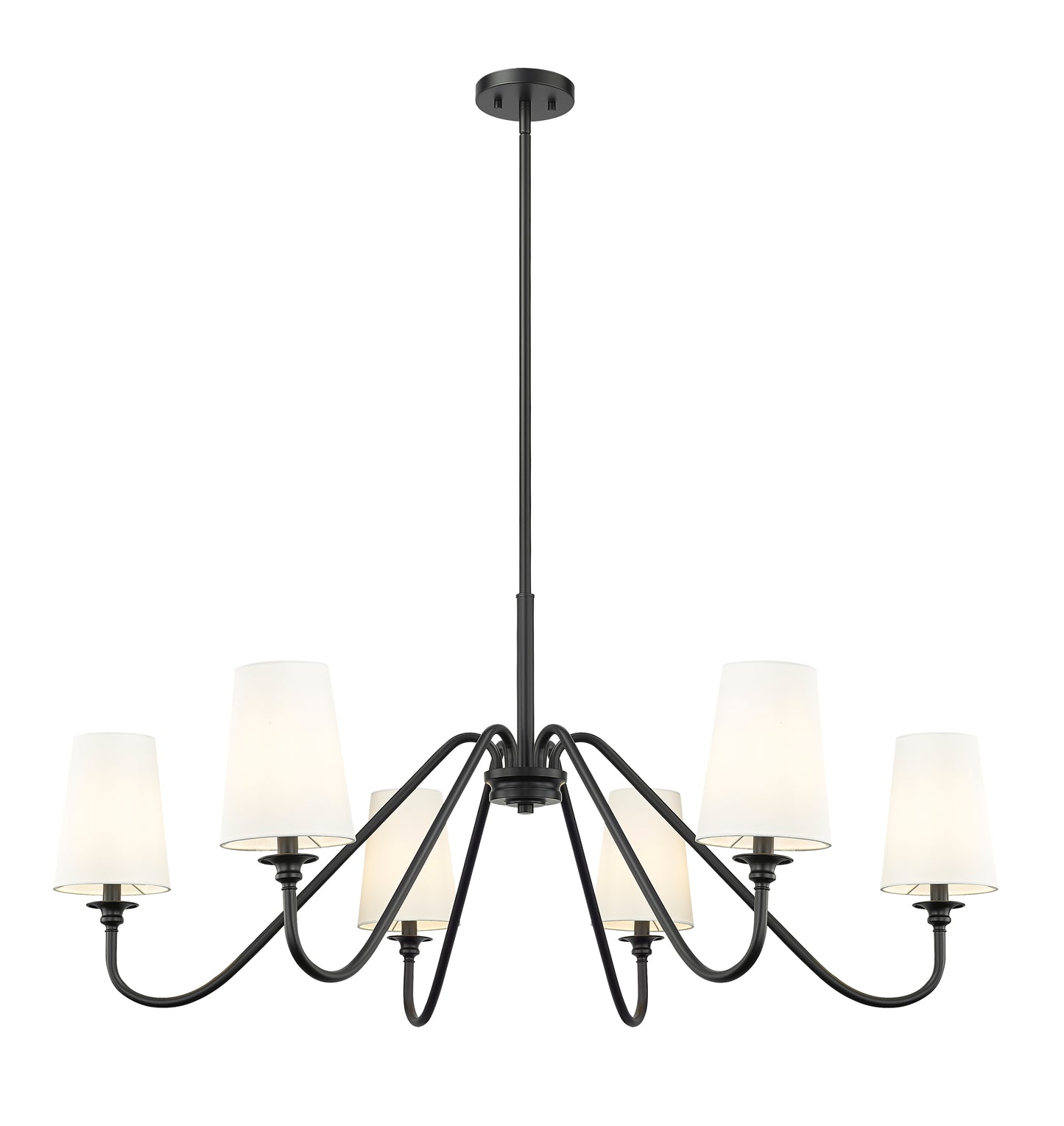 7509-6-46MB - Gianna 6 Light 46" Chandelier - Matte Black