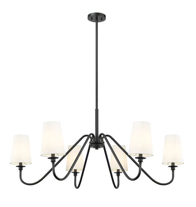 7509-6-46MB - Gianna 6 Light 46" Chandelier - Matte Black