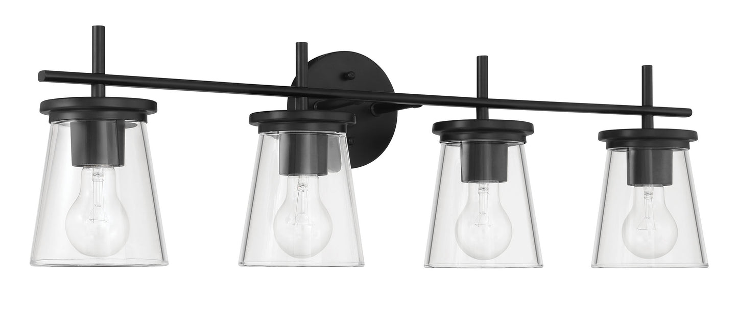 60404-FB - Connell 4 Light 30" Wide Vanity Light - Flat Black