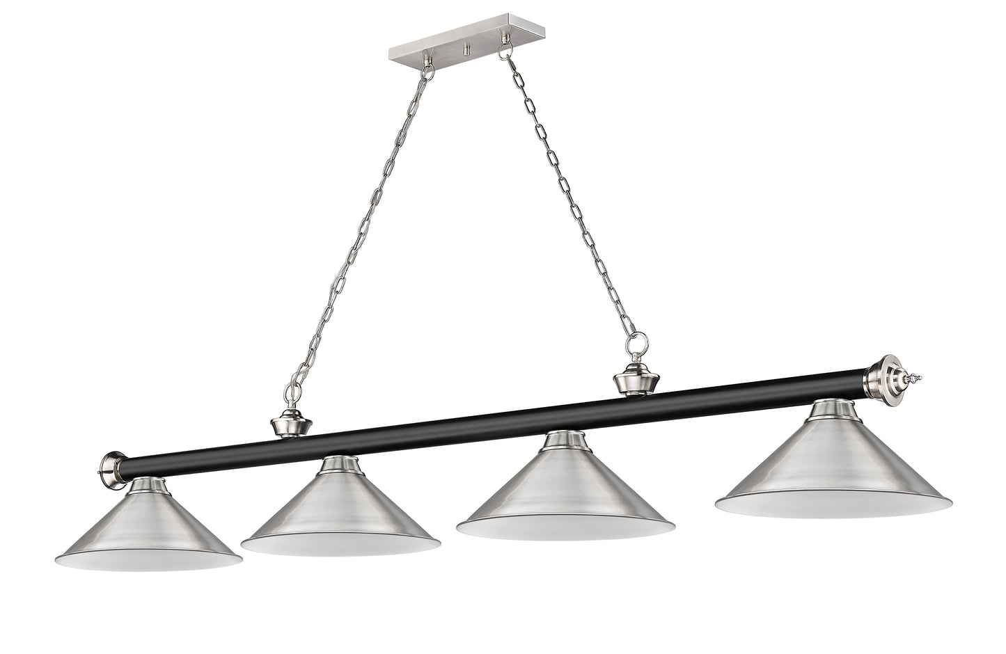 2306-4MB-BN-BN15 - Cordon 4 Light 81" Billiard - Matte Black / Brushed Nickel