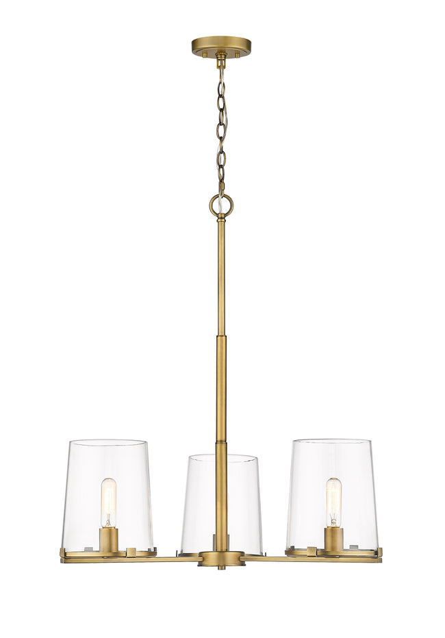3032-3RB - Callista 3 Light 28" Chandelier - Rubbed Brass