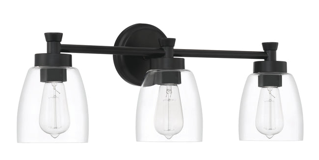 12724FB3 - Henning 3 Light 24" Wide Vanity Light - Flat Black