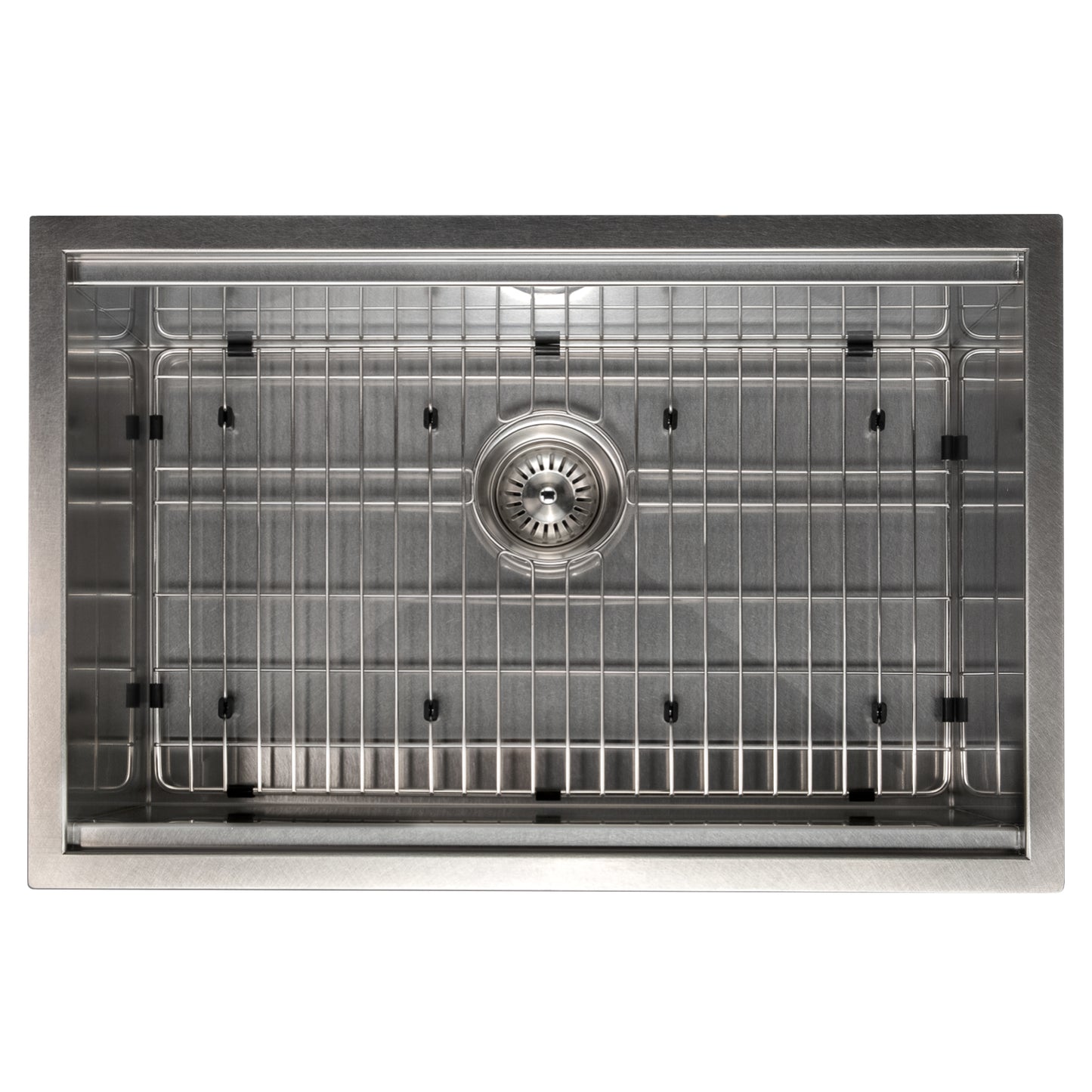 SLS-27S - 27" Garmisch Undermount Single Bowl Satin Stainless Steel Kitchen Sink with Bottom Grid and Accessories