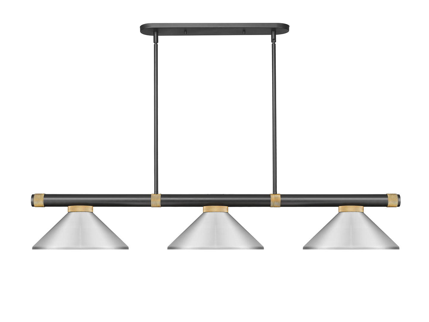 3050-3MB-RB-MBN - Vanguard 3 Light 58" Billiard - Matte Black / Rubbed Brass