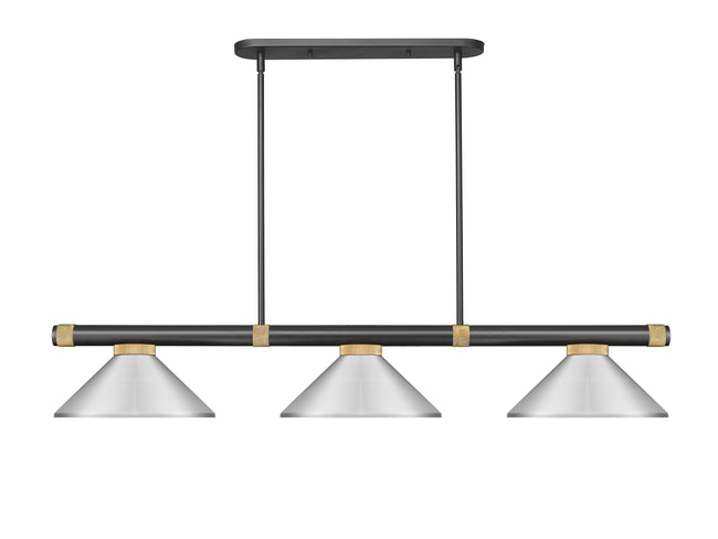 3050-3MB-RB-MBN - Vanguard 3 Light 58" Billiard - Matte Black / Rubbed Brass