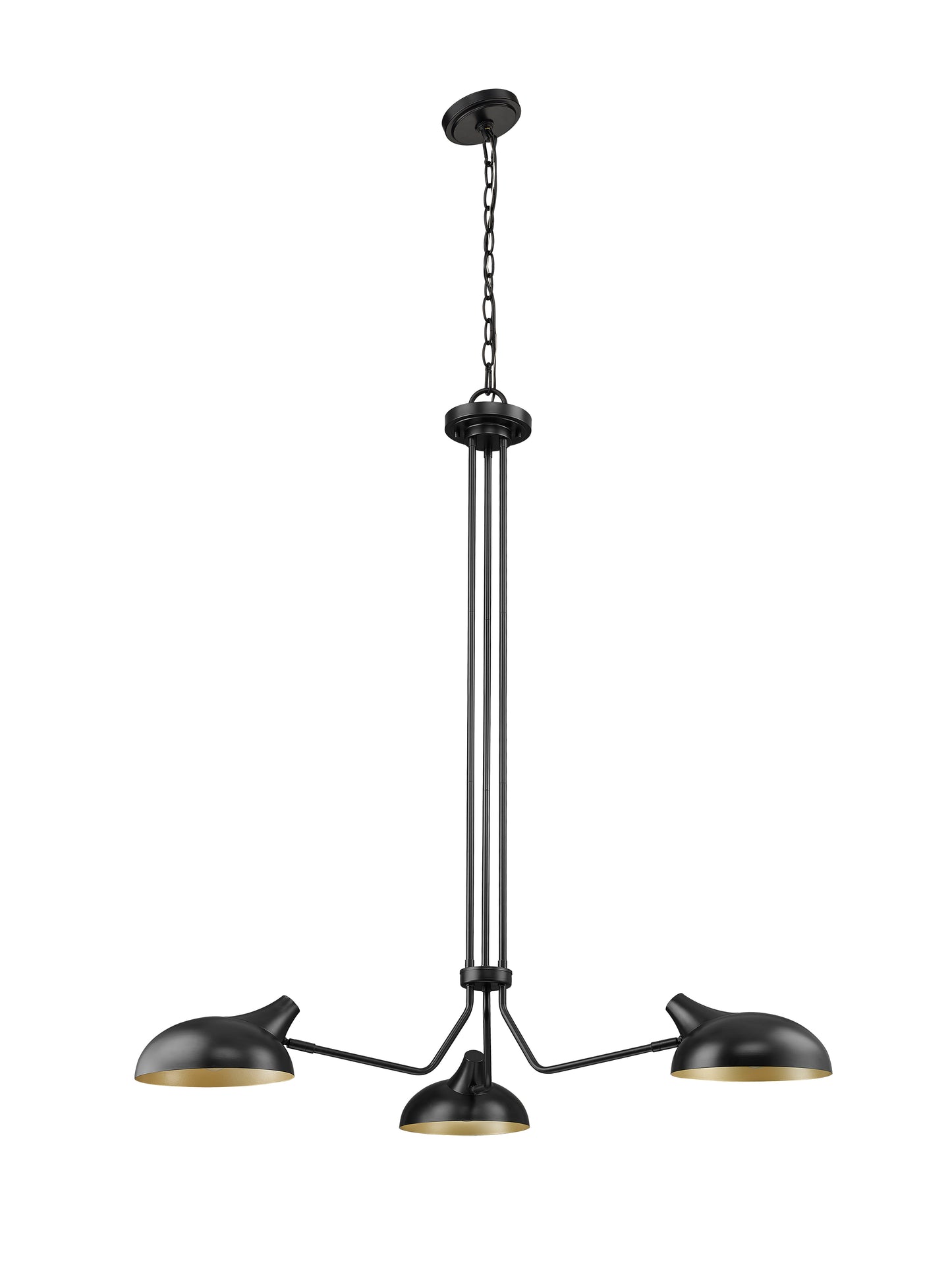 1942-3MB - Bellamy 3 Light 46" Chandelier - Matte Black