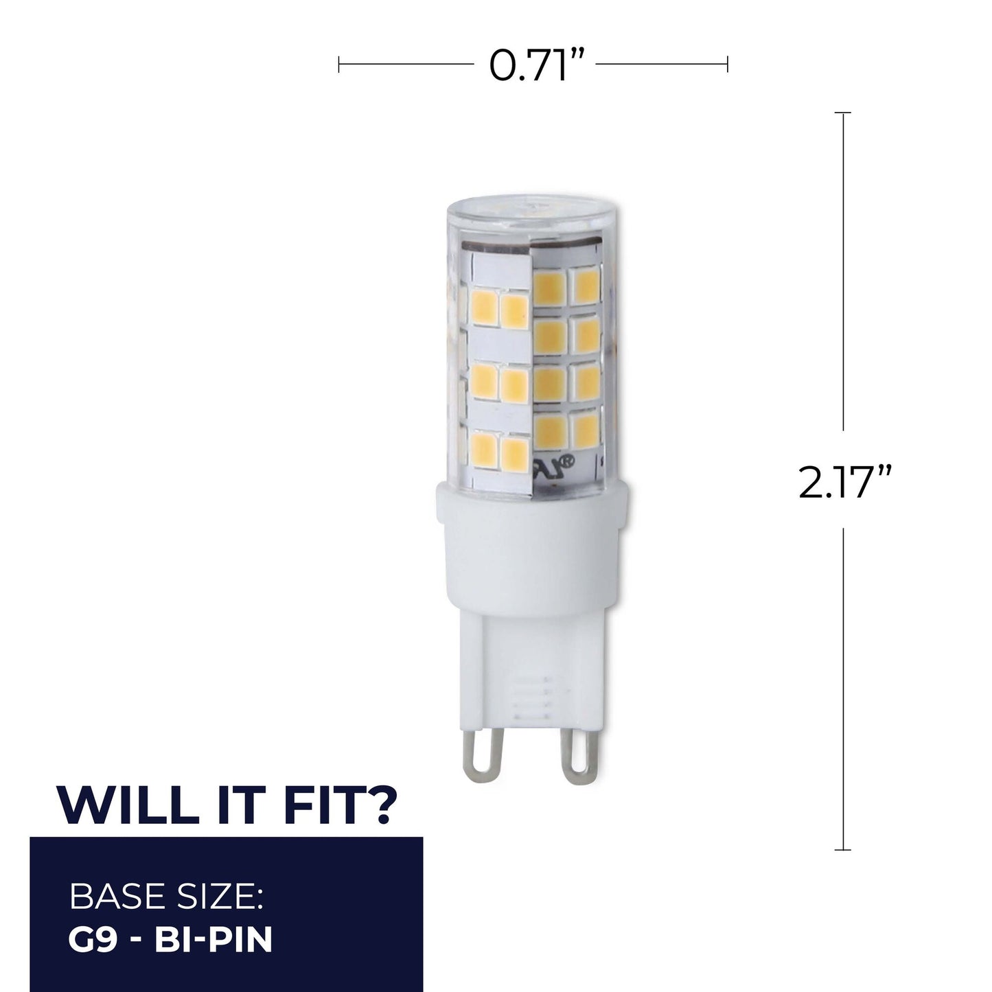770590 - Dimmable T6 LED G9 Base Light Bulb - 4.5 Watt - 2700K - 3 Pack