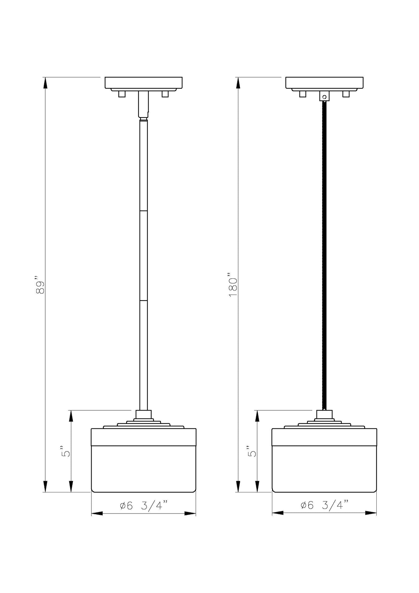 827P6-MB-LED - Renaud 1 Light 7" Pendant - Matte Black