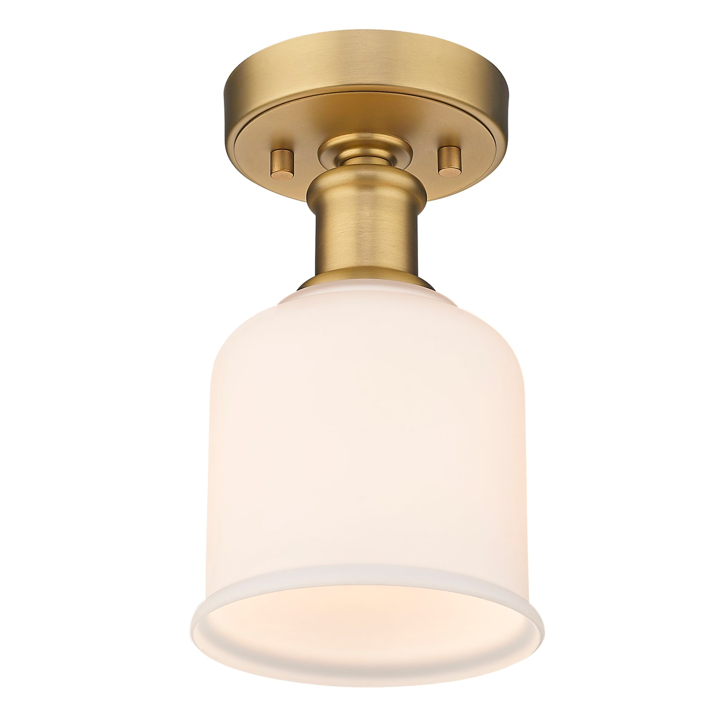 733F1-HBR - Bryant 1 Light Flush 6" Mount - Heritage Brass