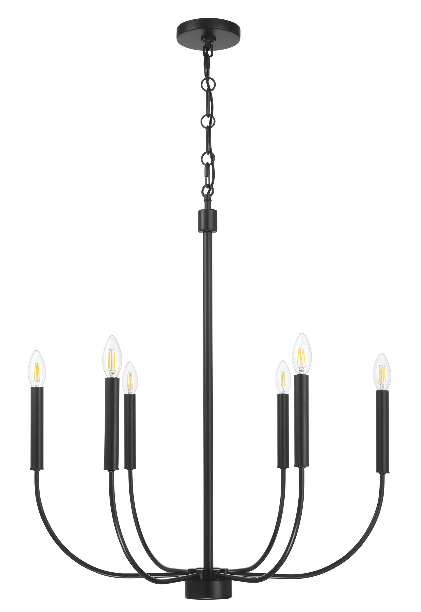 59826-FB - Traci 6 Light 26" Wide Chandelier - Flat Black