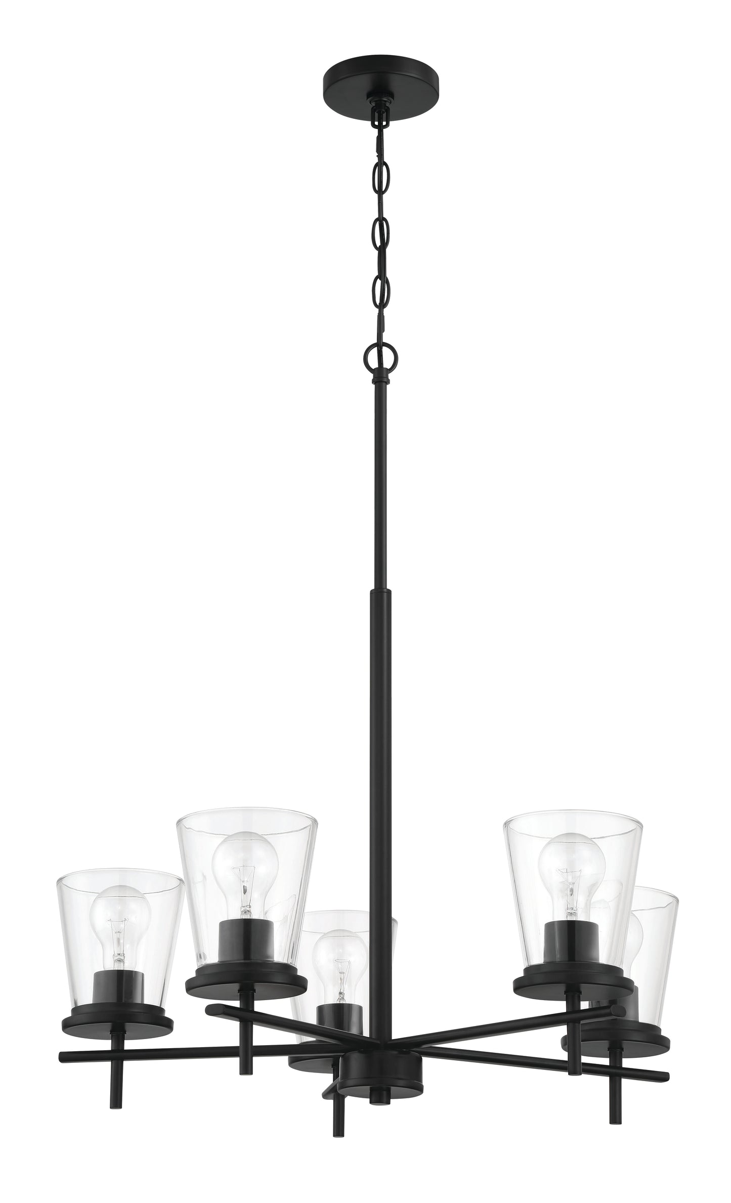 60425-FB - Connell 5 Light 25" Wide Chandelier - Flat Black