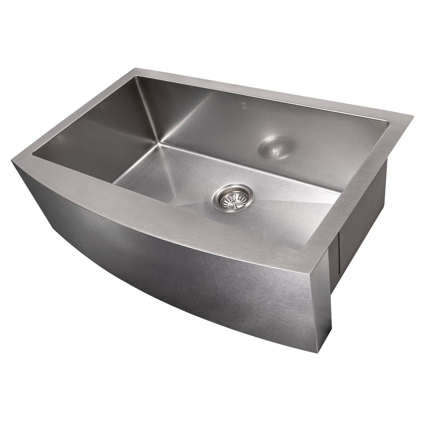 SAS-33S - 33" Vail Farmhouse Apron Mount Single Bowl Satin Stainless Steel Kitchen Sink with Bottom Grid