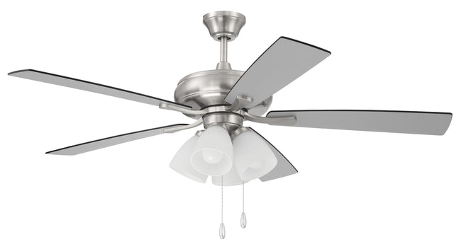 ECF114BNK5-BNGW - Eos Frost 4 Light 52" 5 Blade Ceiling Fan with Light Kit - Brushed Nickel