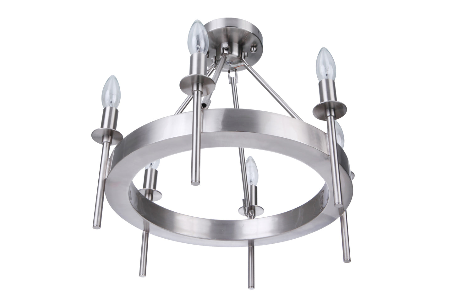 54356-BNK - Larrson 6 Light 18" Wide Semi Flush Mount - Brushed Nickel