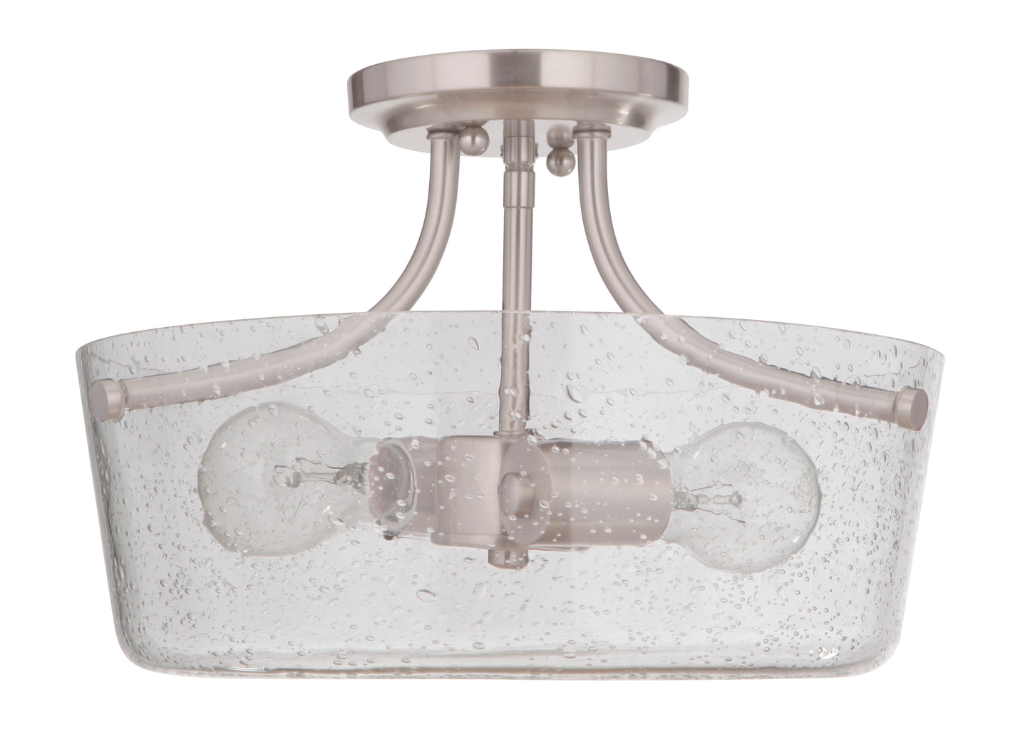 50252-BNK - Tyler 2 Light 13" Wide Semi Flush Mount - Brushed Nickel
