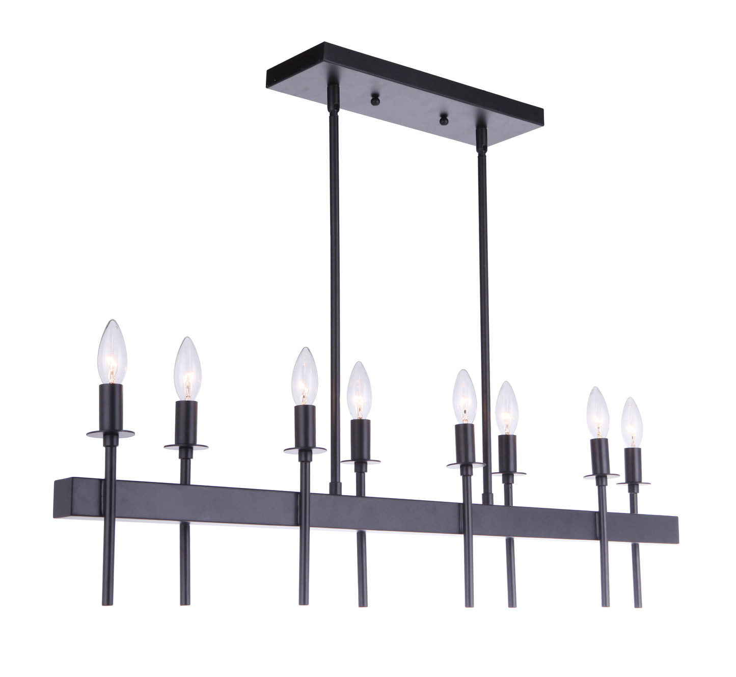 54378-FB - Larrson 8 Light 4.75" Wide Island Light - Flat Black
