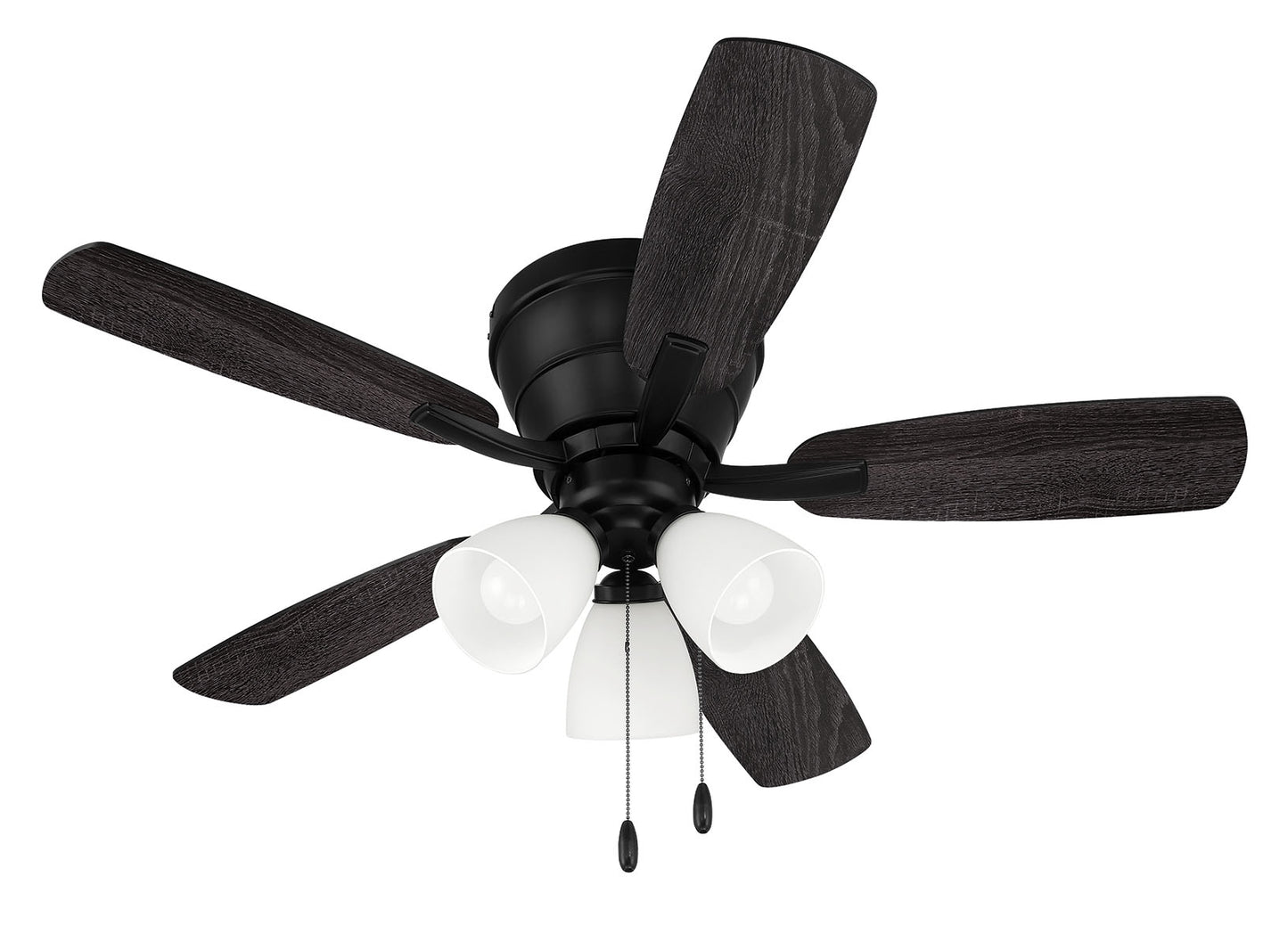 WHL42FB5C3 - Wheeler 42 3-Light 42" 5 Blade Ceiling Fan with Light Kit - Flat Black