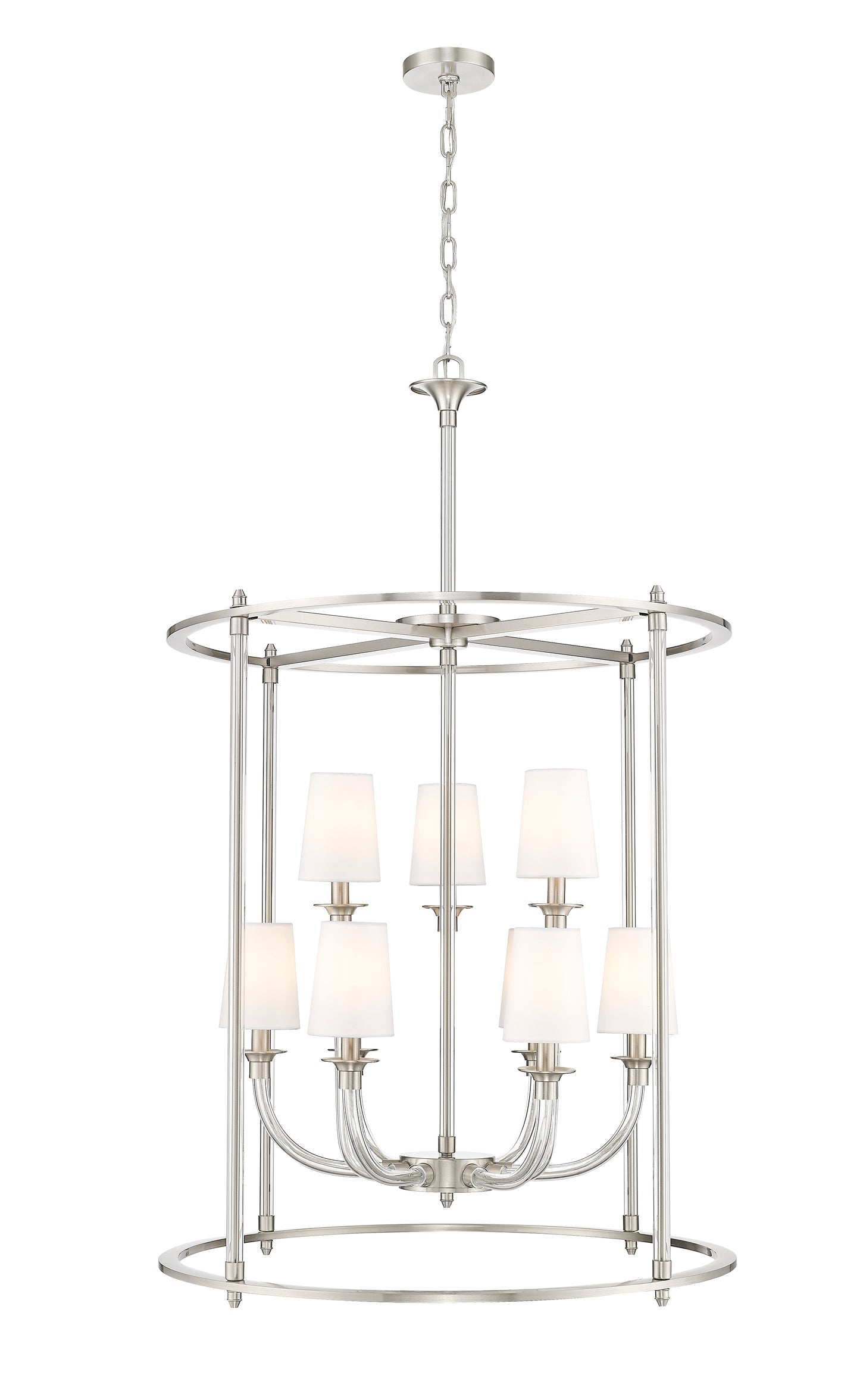 1950-9C-BN - Katerina 9 Light 28" Chandelier - Brushed Nickel