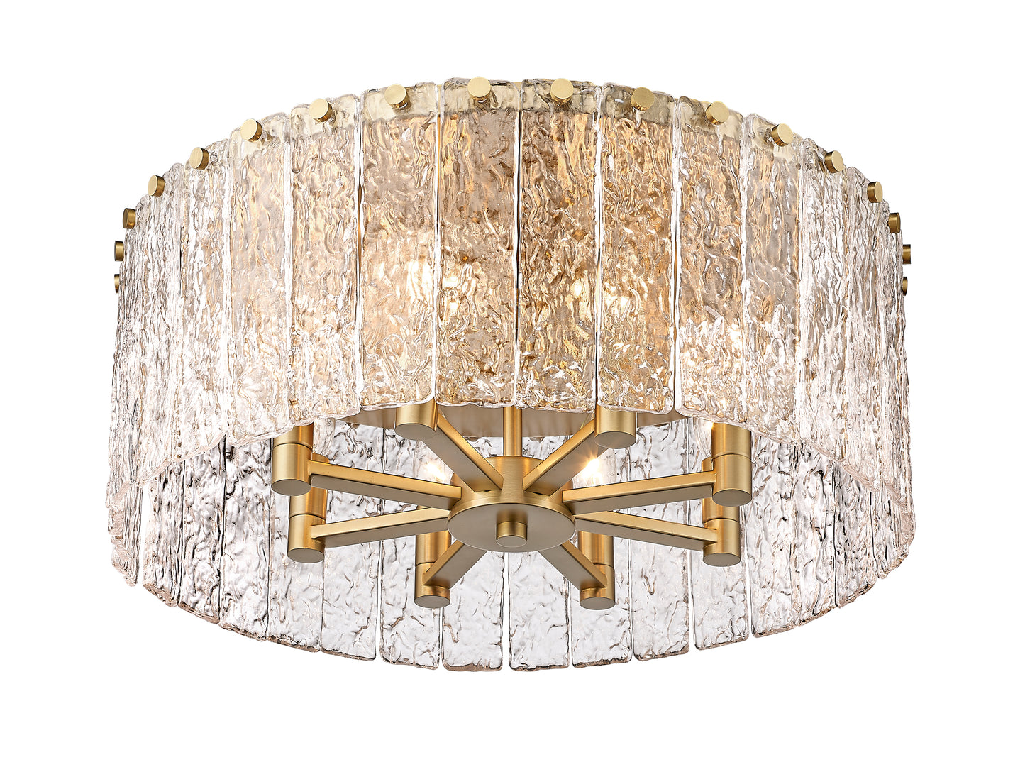 1943F20-MGLD - Glacier 8 Light Flush 21" Mount - Modern Gold