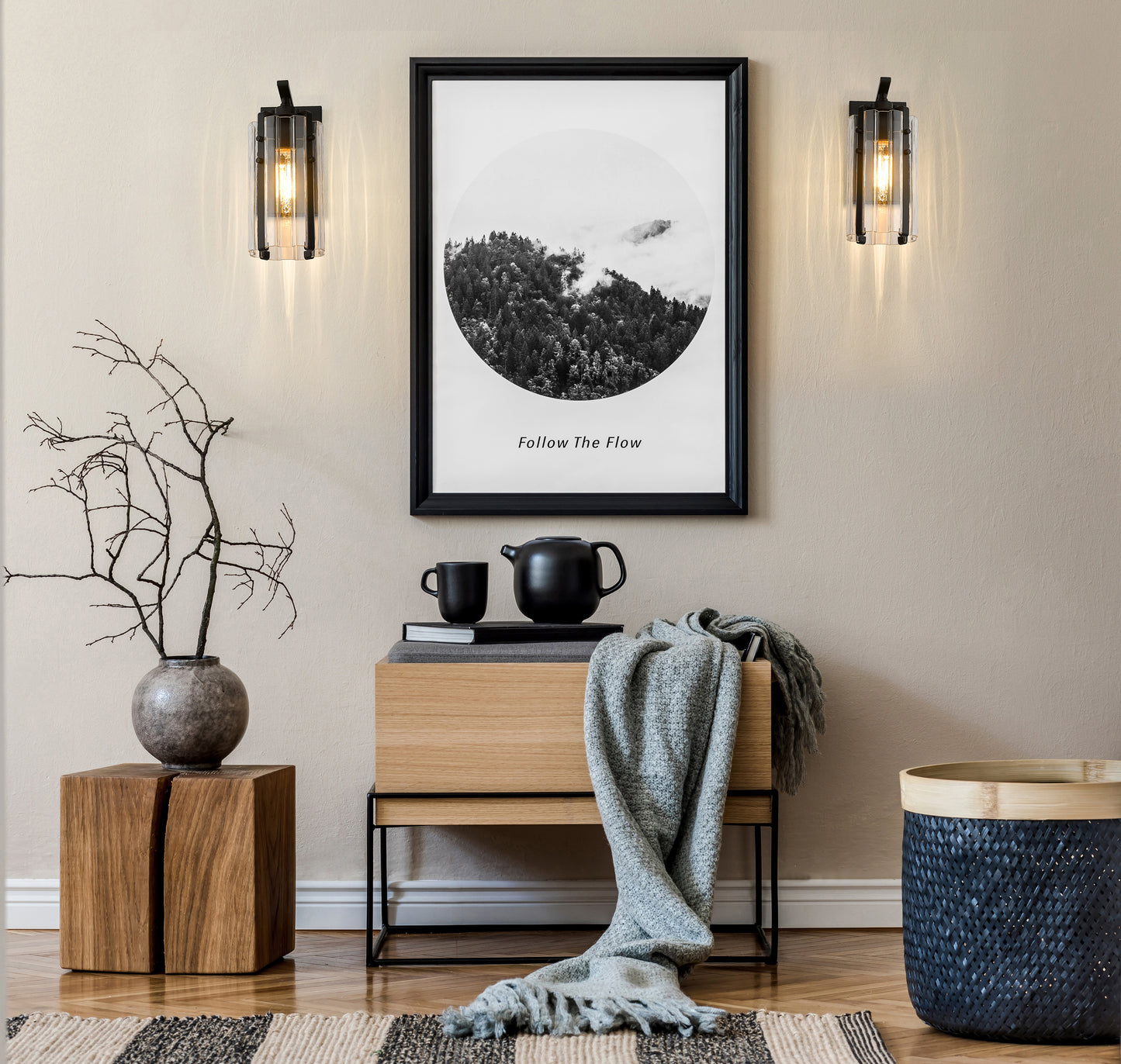3036-1S-MB - Alverton 1 Light Wall 12" Sconce - Matte Black