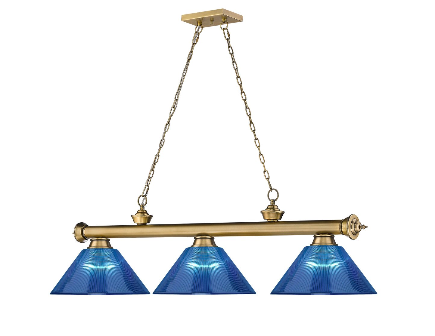2306-3RB-ARDB - Cordon 3 Light 57" Billiard - Rubbed Brass