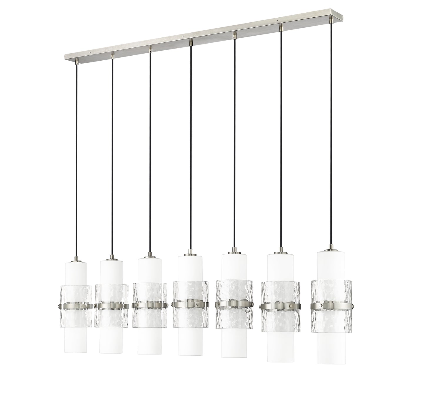 1946P-7L-BN - Cayden 7 Light Linear 54" Chandelier - Brushed Nickel