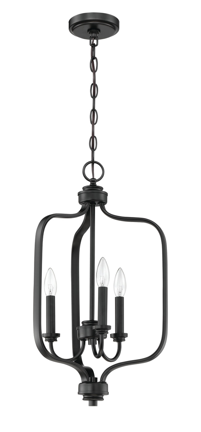 50533-FB - Bolden 3 Light 14" Wide Foyer Light - Flat Black