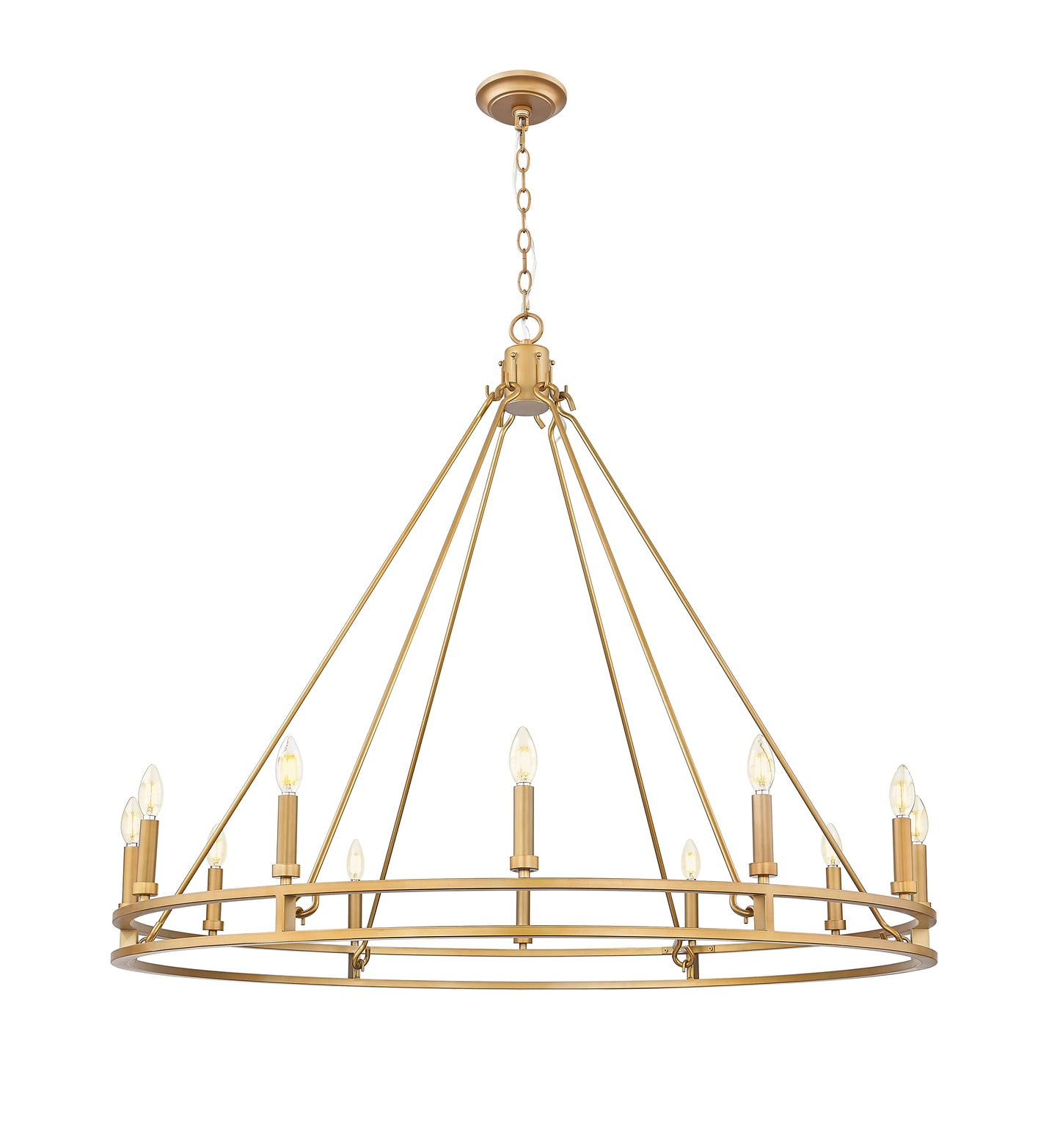 4005-12SBR - Dennison 12 Light 48" Chandelier - Signature Brass