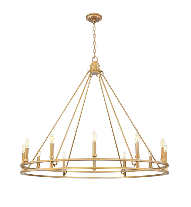 4005-12SBR - Dennison 12 Light 48" Chandelier - Signature Brass