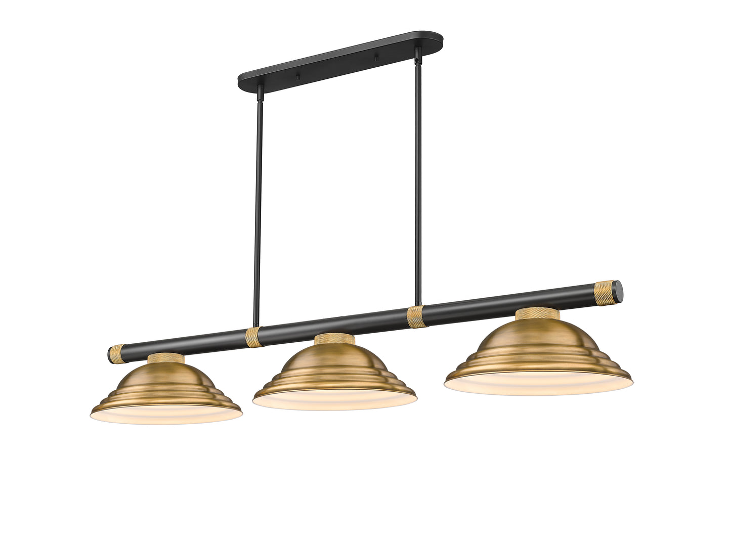 3050-3MB-RB-SRB - Vanguard 3 Light 59" Billiard - Matte Black / Rubbed Brass