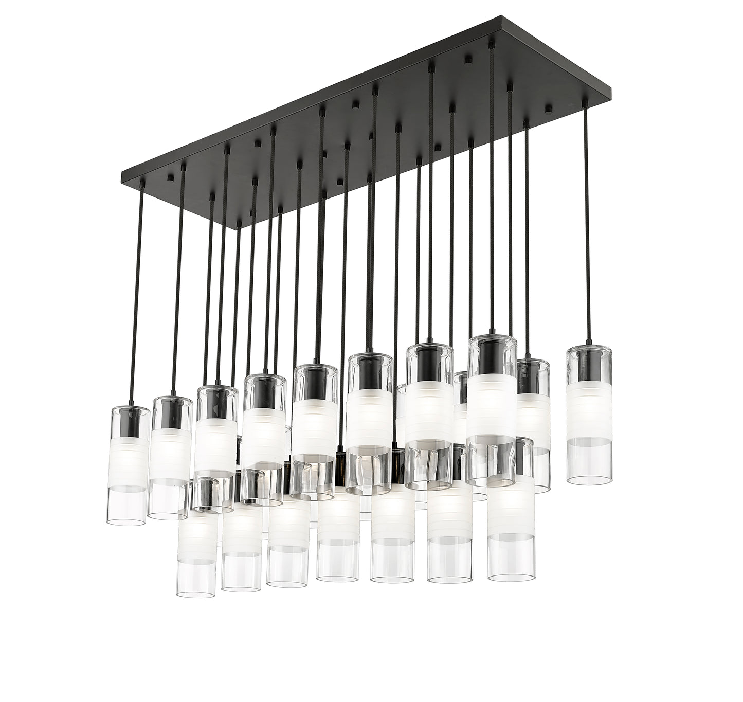 824P-23L-MB - Alton 23 Light Linear 54" Chandelier - Matte Black