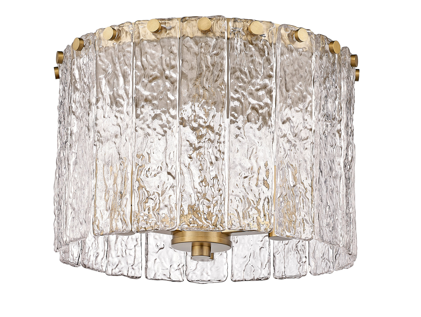 1943F12-MGLD - Glacier 3 Light Flush 12" Mount - Modern Gold