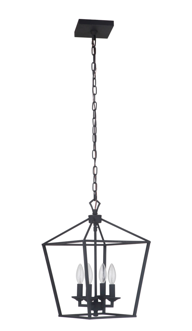52934-FB - Flynt 4 Light 12" Wide Foyer Light - Flat Black
