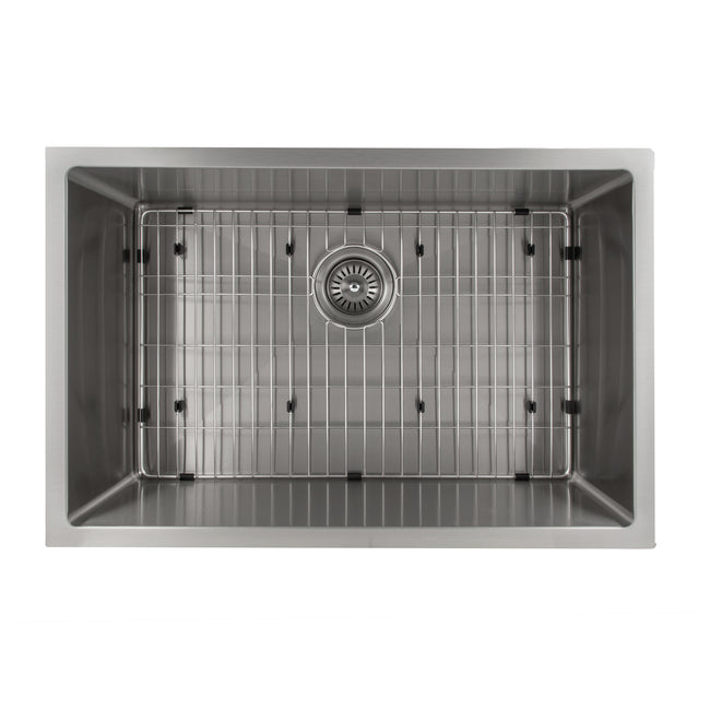 SRS-30 - 30" Meribel Undermount Single Bowl Stainless Steel Kitchen Sink with Bottom Grid