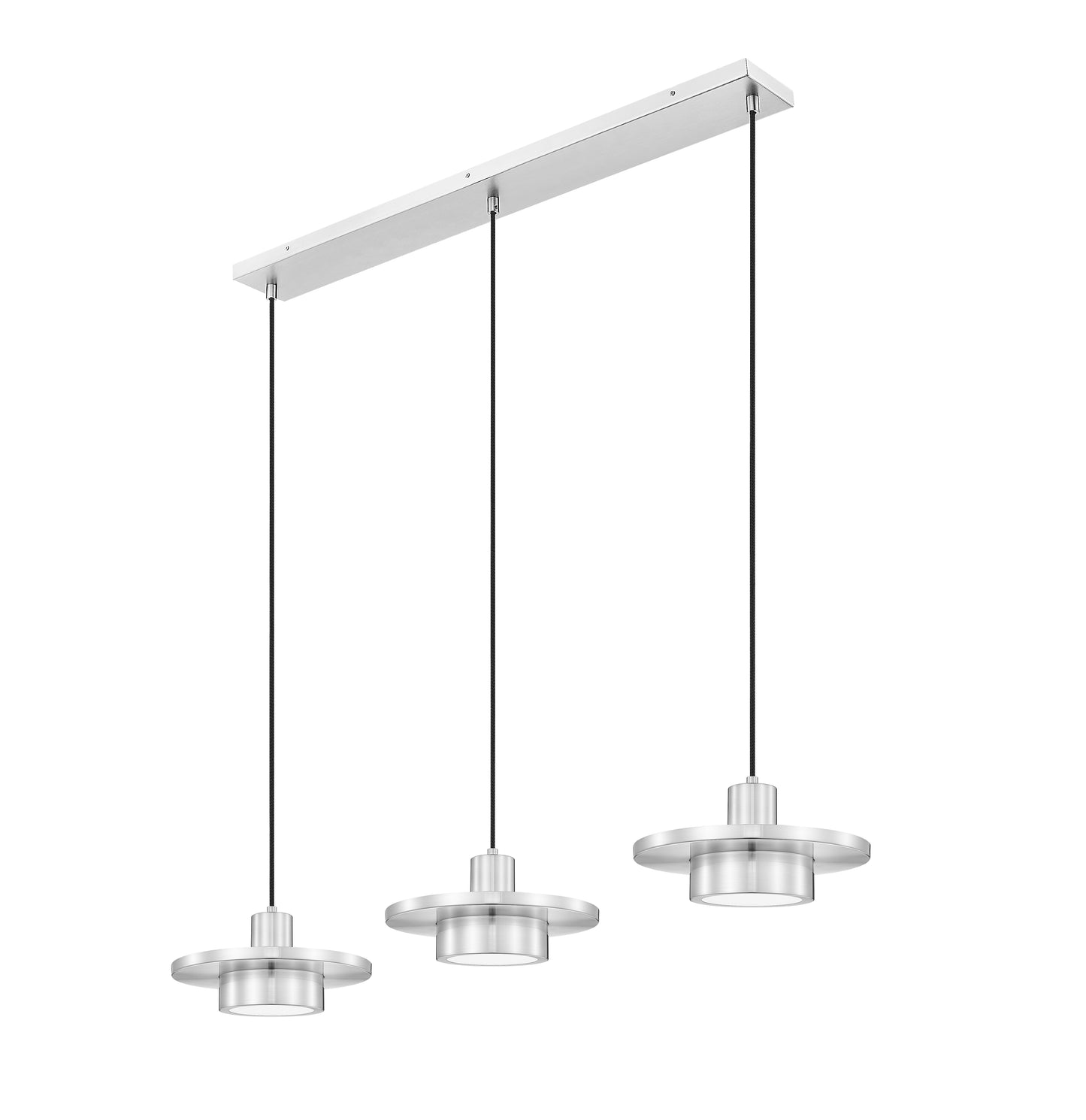 829P12-3L-BN-LED - Ludo 3 Light Linear 52" Chandelier - Brushed Nickel