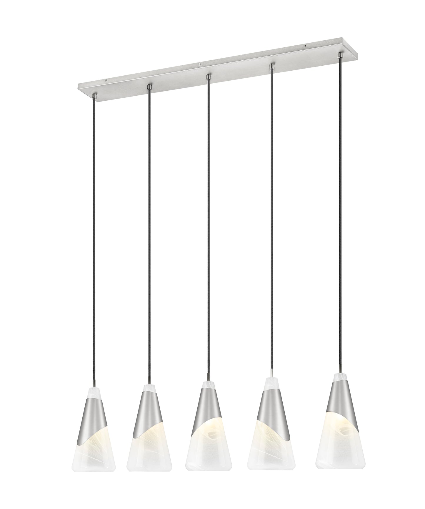 828P7-5L-BN - Aimie 5 Light Linear 42" Chandelier - Brushed Nickel